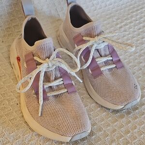 On Running Women's Cream and Purple Sneakers
